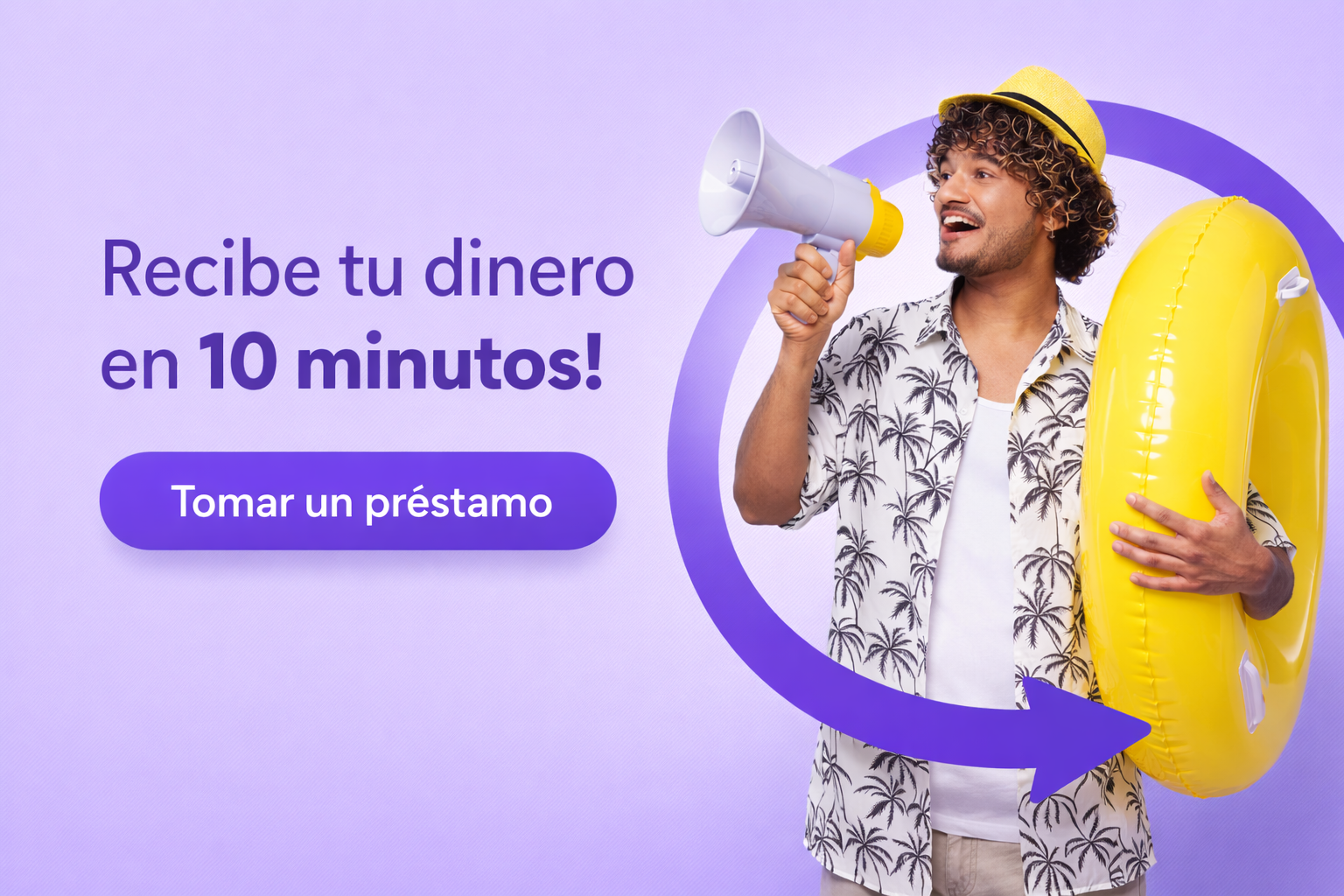 Hero-visuaal, kus on r&otilde;hutatud raha k&auml;ttesaamist 10 minutiga, CTA-nupp ja shoppingu kontekst.